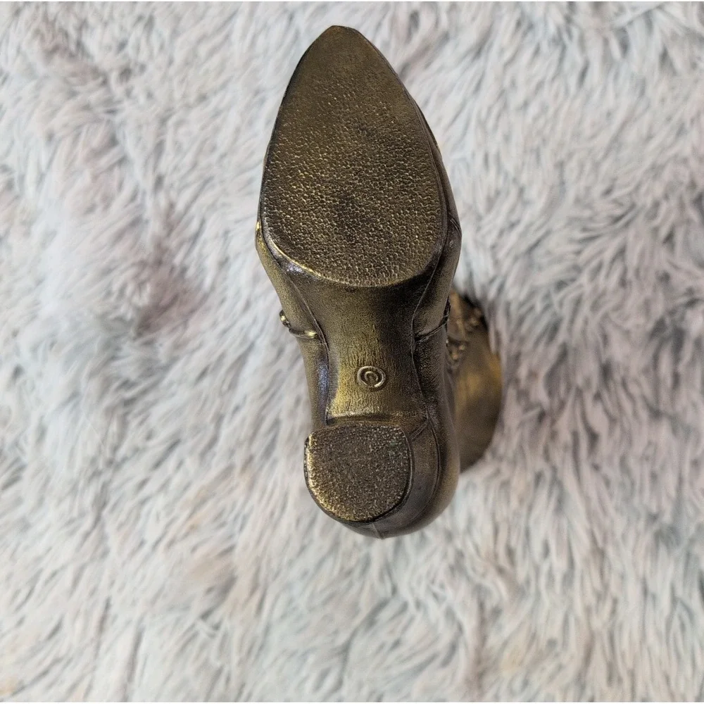 Brass Victorian Style Vintage Womens Boot Planter Vase Figure Home Decor